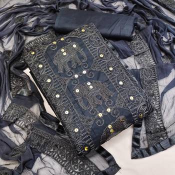 Divaastha Grey Cotton  Aari Sequence Work Salwar Kameez  1