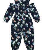 Budding Bees Girls Blue Cold Shoulder Jumpsuit