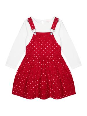 Budding Bees Girls White T-Shirt Dungaree Set 1