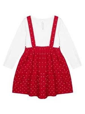Budding Bees Girls White T-Shirt Dungaree Set 2