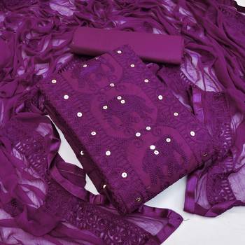 Divaastha Purple Cotton Aari Sequence Work Salwar Kameez 1