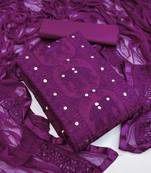 Divaastha Purple Cotton Aari Sequence Work Salwar Kameez