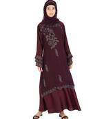 Maroon brasso nida abaya