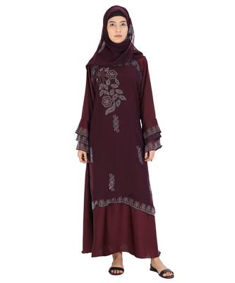 Maroon brasso nida abaya 5