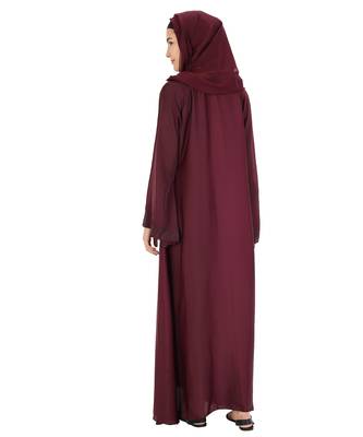 Maroon brasso nida abaya 2