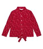 Budding Bees Girls Red Floral Bottom Knotted Top