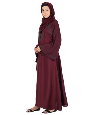 Maroon brasso nida abaya 3