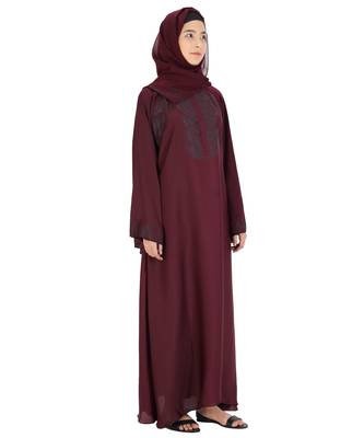 Maroon brasso nida abaya 4