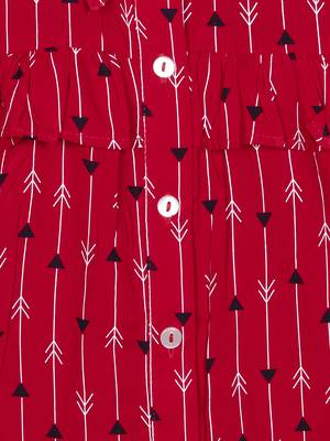 Budding Bees Girls Red Floral Bottom Knotted Top 3