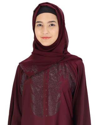 Maroon brasso nida abaya 5