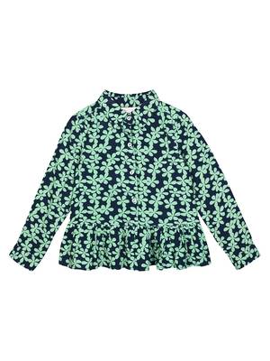 Budding Bees Girls Blue Floral Top 1