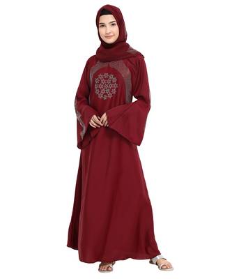 Maroon brasso nida abaya 1