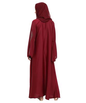 Maroon brasso nida abaya 2
