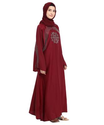 Maroon brasso nida abaya 3