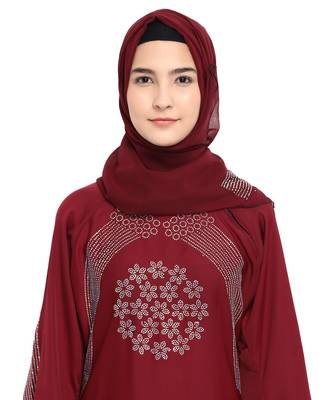 Maroon brasso nida abaya 5