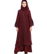 Maroon brasso nida abaya