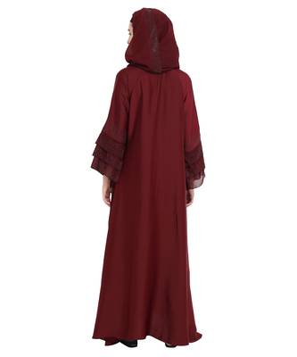 Maroon brasso nida abaya 2
