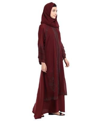 Maroon brasso nida abaya 4