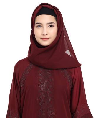Maroon brasso nida abaya 5