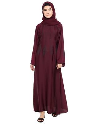 Maroon brasso nida abaya 1