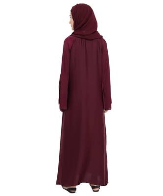 Maroon brasso nida abaya 2