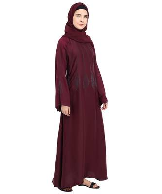 Maroon brasso nida abaya 3