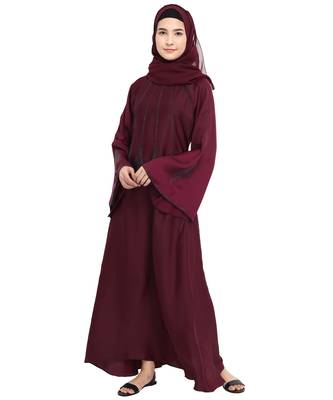 Maroon brasso nida abaya 4