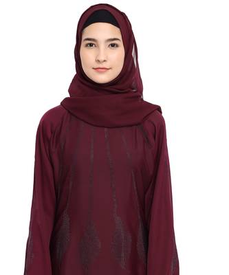 Maroon brasso nida abaya 5