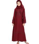 Maroon brasso nida abaya