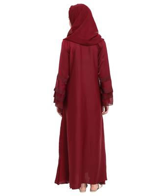 Maroon brasso nida abaya 2