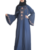 Blue brasso art silk abaya