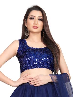 navy-blue embroidered net lehenga-choli with dupatta 4