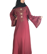 Maroon brasso art silk abaya
