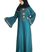 Green brasso art silk abaya