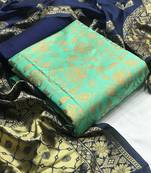  Light green Banarasi silk Unstitched dress material