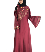 Maroon brasso art silk abaya