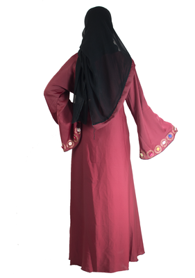 Maroon brasso art silk abaya 3