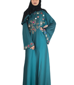 Green brasso art silk abaya