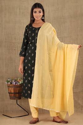 Green printed cotton ethnic-kurtis 1