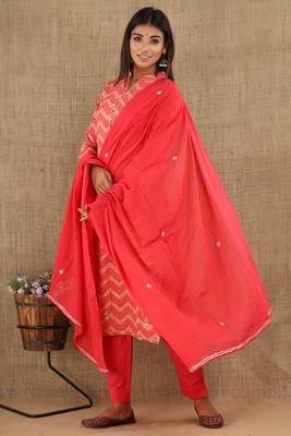 Pink printed cotton ethnic-kurtis 3