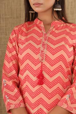 Pink printed cotton ethnic-kurtis 5