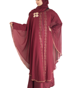Maroon brasso art silk abaya