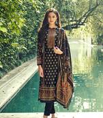 black velvet semi stitched printed TOP & BOTTOM WITH DUPATTA