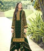 green velvet semi stitched printed TOP & BOTTOM WITH DUPATTA