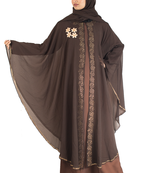 Brown brasso art silk abaya