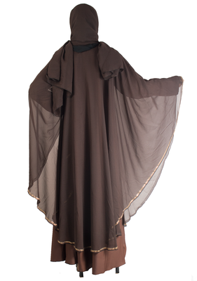 Brown brasso art silk abaya 3