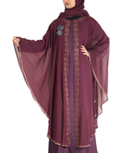 Purple brasso art silk abaya