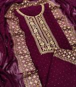 Wine diamond work georgette salwar