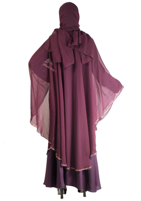 Purple brasso art silk abaya 3