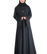 Black brasso art silk abaya